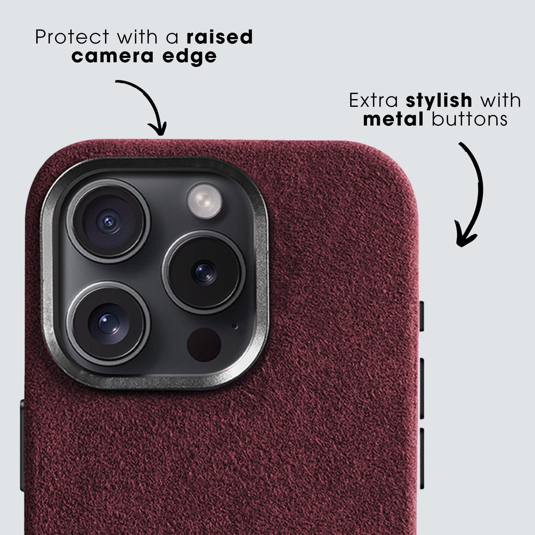 iPhone 15 Plus - Alcantara Case - Wine Red - Alcanside