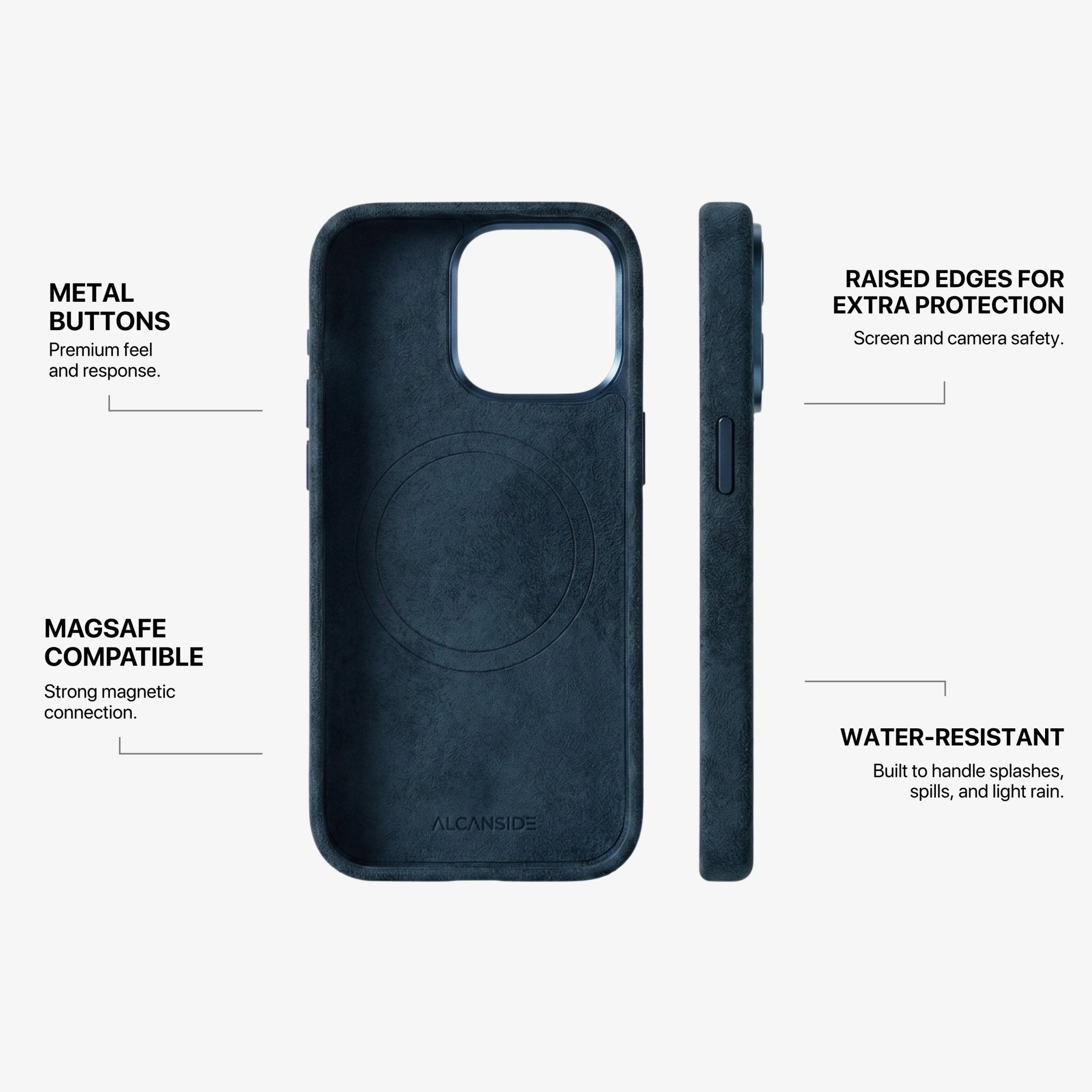 iPhone 16 - Alcantara Case - Navy Blue - Alcanside