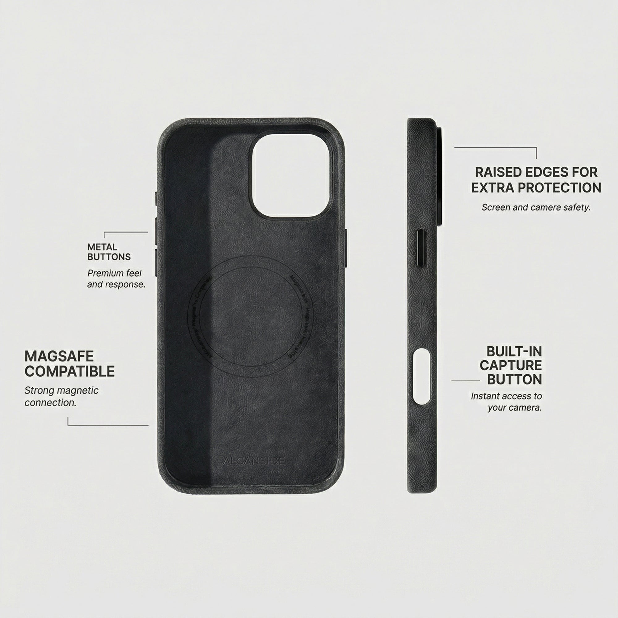 iPhone 16 Pro - Alcantara Case - Space Grey - Alcanside