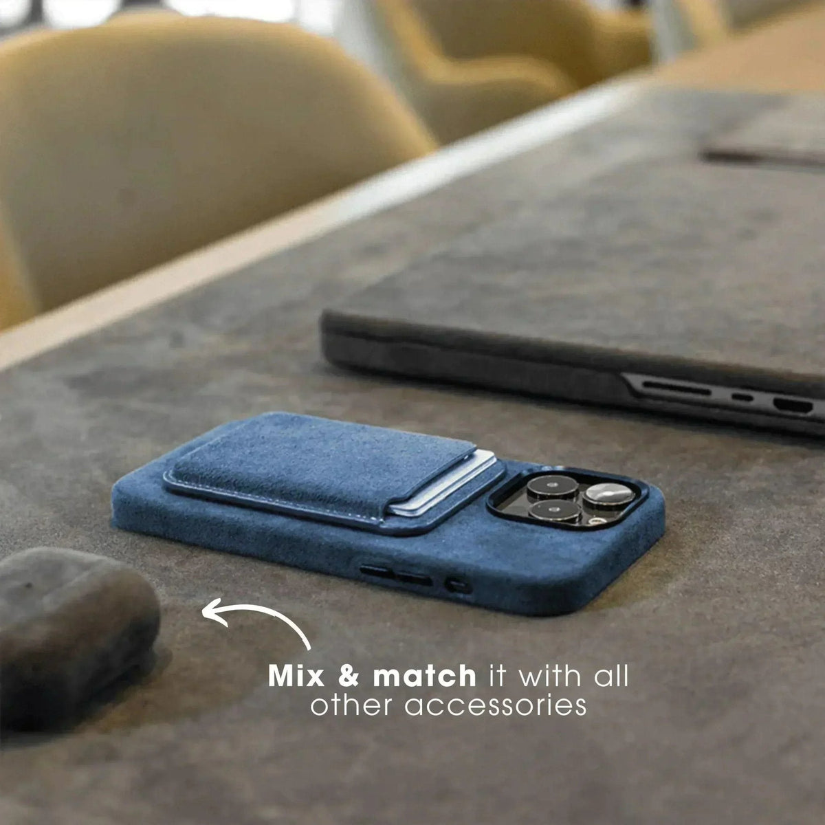 iPhone 16e - Alcantara Case - Ocean blue - Alcanside