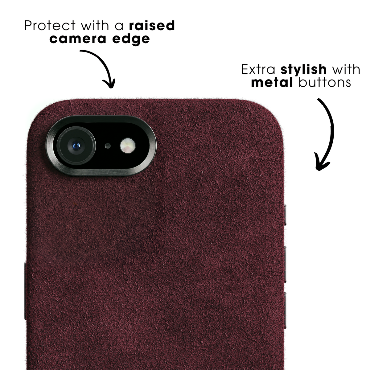 iPhone 16e - Alcantara Case - Wine Red - Alcanside
