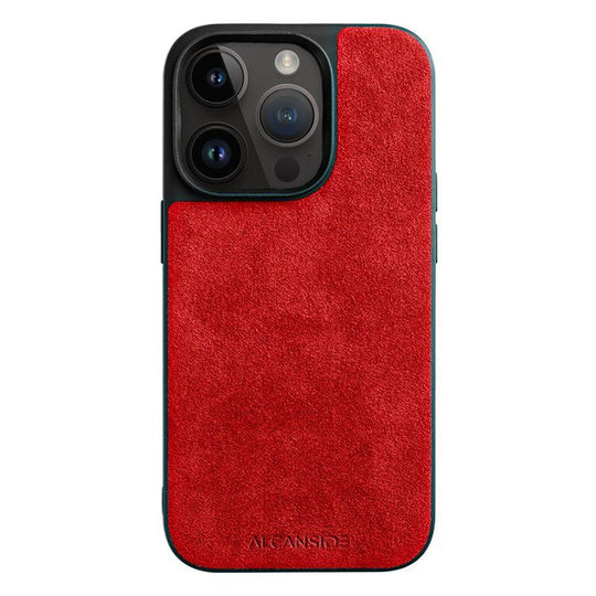 iPhone 14 Pro - Alcantara Back Cover - Red - Alcanside